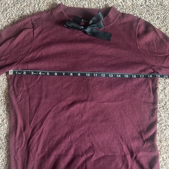 J crew burgundy sweater with cute bow on front. - Picture 5 of 7